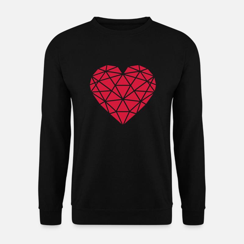 heart geometric - Unisex Pullover - Schwarz