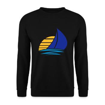 soleil voile logo conception bateau à voile bateau - Sweat-shirt Unisexe - noir - Devant - Alina (178cm) & Michal (187cm)