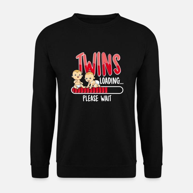 Twins loading Zwillinge Schwangerschaft Lustig - Unisex Pullover - Schwarz