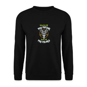 Death in my Metal not in my Meals - Vegan Vegan - Unisex Sweatshirt - black - Front - Alina (178cm) & Michal (187cm)