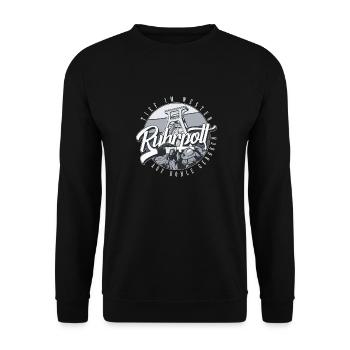 Ruhrpott - Förderturm - Unisex Pullover - Schwarz - Vorne - Alina (178cm) & Michal (187cm)