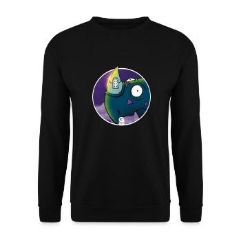 GIGGJOTT animated rhinoceros - Unisex Sweatshirt - black - Front - Alina (178cm) & Michal (187cm)