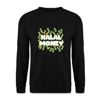 HALAL MONEY - Unisex Sweatshirt - black - Front - Alina (178cm) & Michal (187cm)