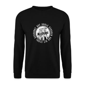 Ruhrpott - Auf Kohle geboren und mit Stahl... - Unisex Pullover - Schwarz - Vorne - Alina (178cm) & Michal (187cm)