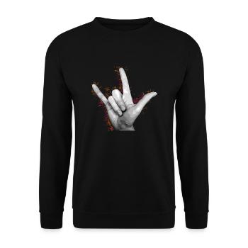 LOVE YOU Orange - Unisex Sweatshirt - black - Front - Alina (178cm) & Michal (187cm)