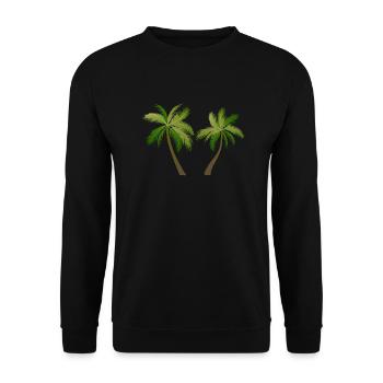 Palmen Baum Palmen - Unisex Pullover - Schwarz - Vorne - Alina (178cm) & Michal (187cm)