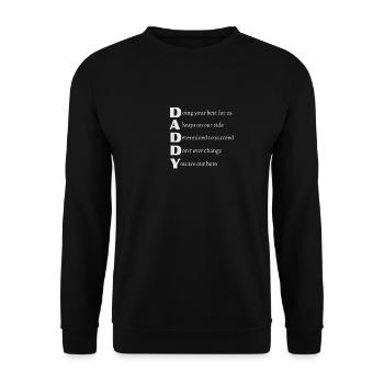 DADDY Poem with Grey Text - Unisex Sweatshirt - black - Front - Alina (178cm) & Michal (187cm)