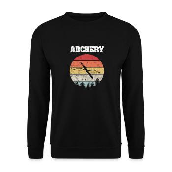 Retro vintage archery arrow quiver gift - Unisex Sweatshirt - black - Front - Alina (178cm) & Michal (187cm)