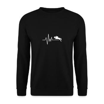 Dressage Jumping | Horse Riding Equestrian Jumping - Unisex Sweatshirt - black - Front - Alina (178cm) & Michal (187cm)