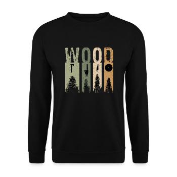 Bois Bois Axe Tronçonneuse Scie à Main Scie Circulaire Arbre - Sweat-shirt Unisexe - noir - Devant - Alina (178cm) & Michal (187cm)