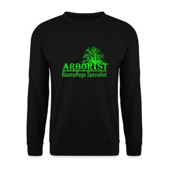 Arborist Baumpflege Spezialist - Unisex Pullover - Schwarz - Vorne - Alina (178cm) & Michal (187cm)