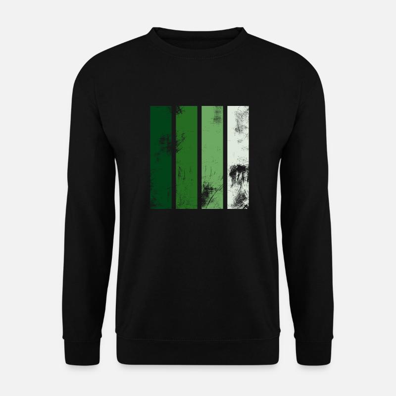 Retro Streifen Grün - Unisex Pullover - Schwarz