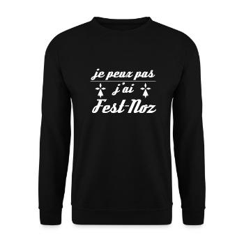 je peux pas j'ai fest-noz - Sweat-shirt Unisexe - noir - Devant - Alina (178cm) & Michal (187cm)