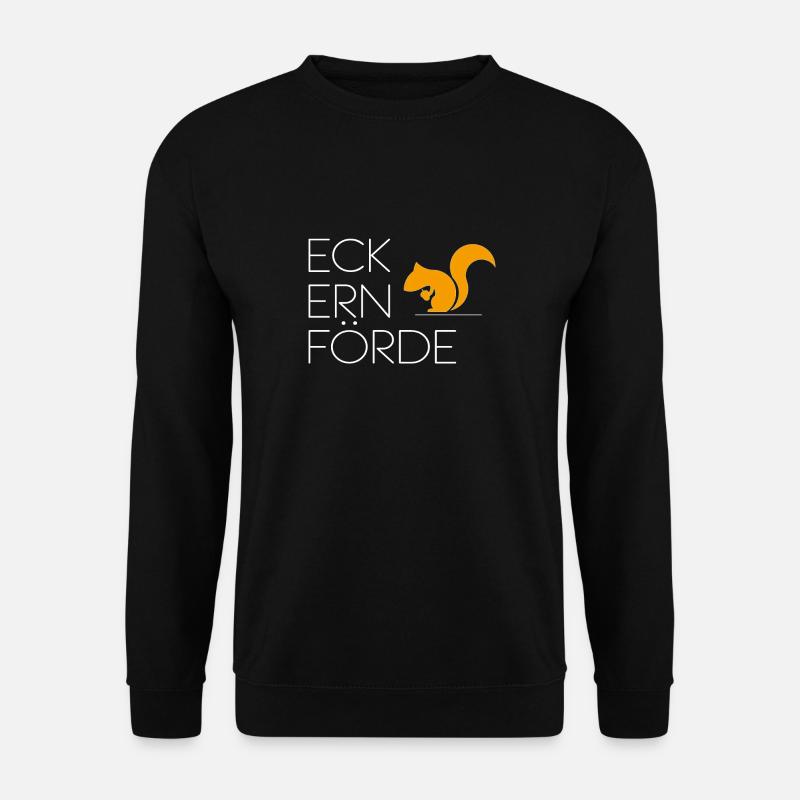 Eckernförde mit Eichhörnchen - Unisex Pullover - Schwarz