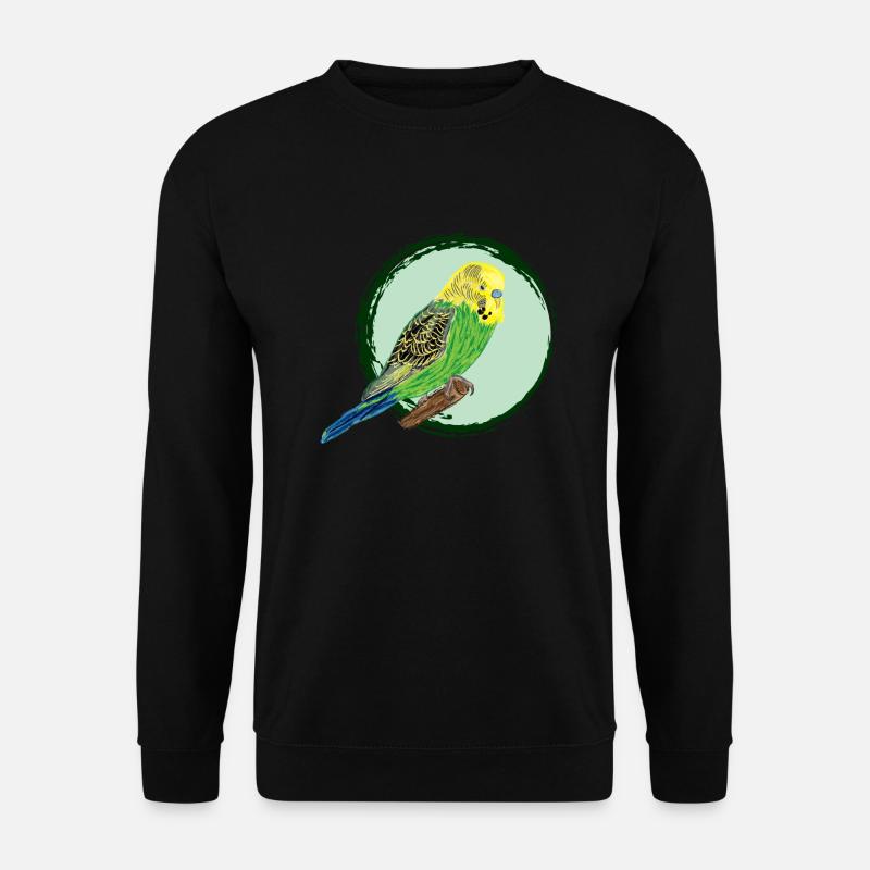 Gelber Wellensittich / Yellow Budgie II - Unisex Pullover - Schwarz
