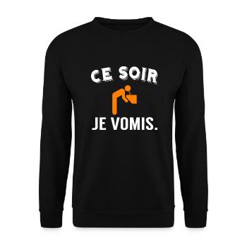 ce soir je vomis - Sweat-shirt Unisexe - noir - Devant - Alina (178cm) & Michal (187cm)