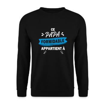 ce papa formidable appartient à - Sweat-shirt Unisexe - noir - Devant - Alina (178cm) & Michal (187cm)