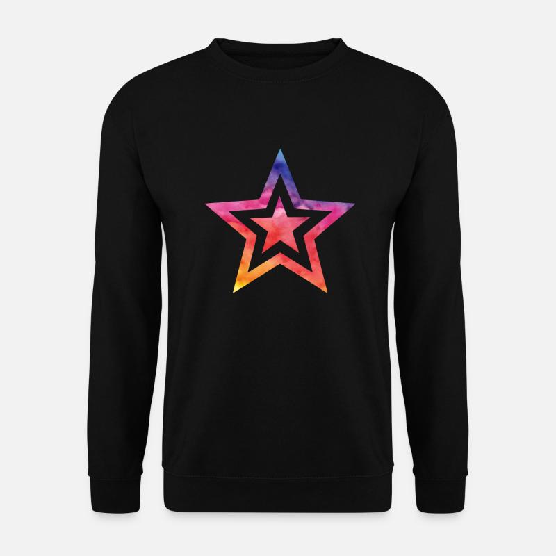 Farbiger Stern - Unisex Pullover - Schwarz