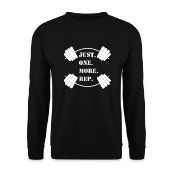 Just One More Rep - Unisex Pullover - Schwarz - Vorne - Alina (178cm) & Michal (187cm)