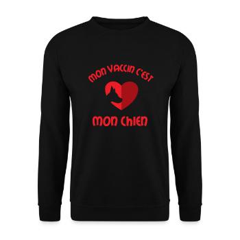 Mon vaccin c est mon chien - Sweat-shirt Unisexe - noir - Devant - Alina (178cm) & Michal (187cm)
