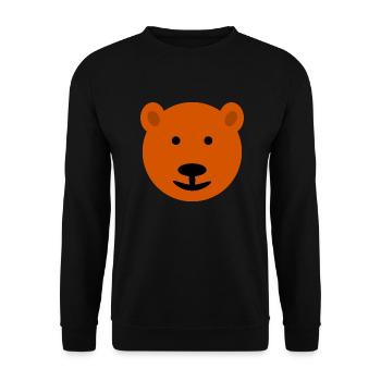 Bear Face, Brown Bear, - Unisex Sweatshirt - black - Front - Alina (178cm) & Michal (187cm)