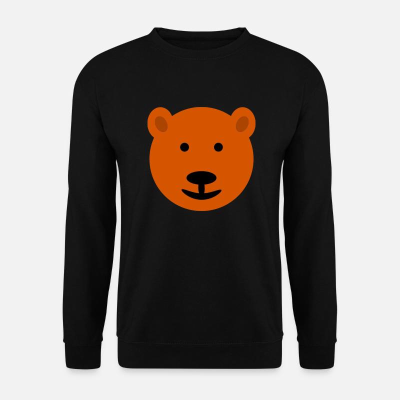 Bear Face, Brown Bear, - Unisex Sweatshirt - black