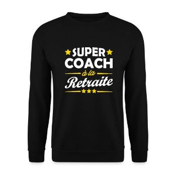 super coach à la retraite - Sweat-shirt Unisexe - noir - Devant - Alina (178cm) & Michal (187cm)