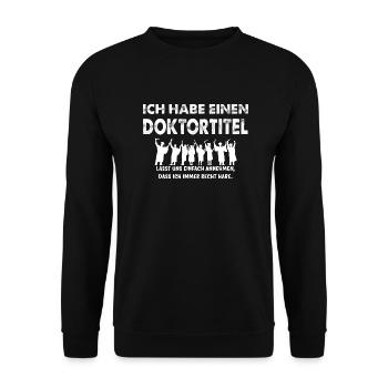 Doctor HNO Arzt Doc Medizin Urologe Frau Geschenk - Unisex Pullover - Schwarz - Vorne - Alina (178cm) & Michal (187cm)