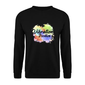 T-shirt vibration positive. - Sweat-shirt Unisexe - noir - Devant - Alina (178cm) & Michal (187cm)