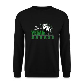 vegan gift fruit saying eco cool vegetarian - Unisex Sweatshirt - black - Front - Alina (178cm) & Michal (187cm)