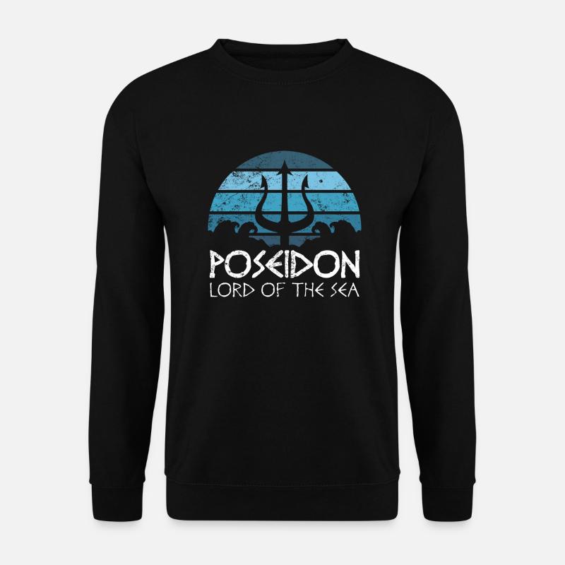 Poseidon Trident T Shirt Griechische Götter Herr - Unisex Pullover - Schwarz
