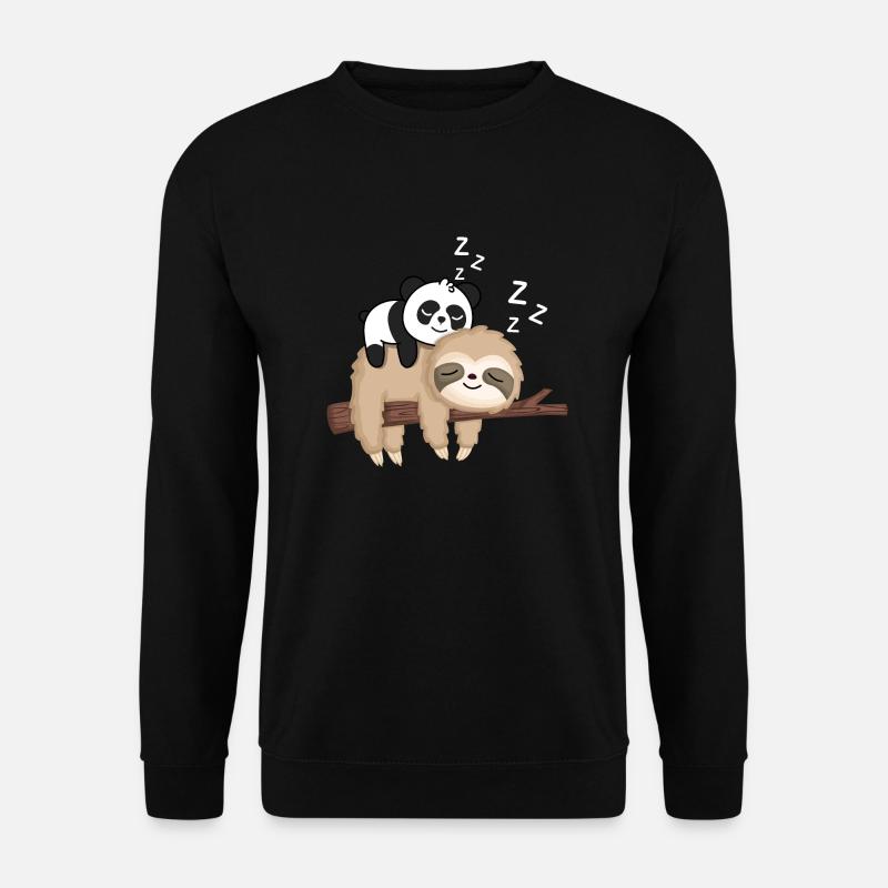 Lazy panda on sloth - Unisex Sweatshirt - black
