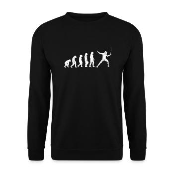 Fechter Evolution Fechten Entwicklung Ökologie - Unisex Pullover - Schwarz - Vorne - Alina (178cm) & Michal (187cm)