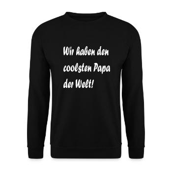 coolster papa - Unisex Pullover - Schwarz - Vorne - Alina (178cm) & Michal (187cm)