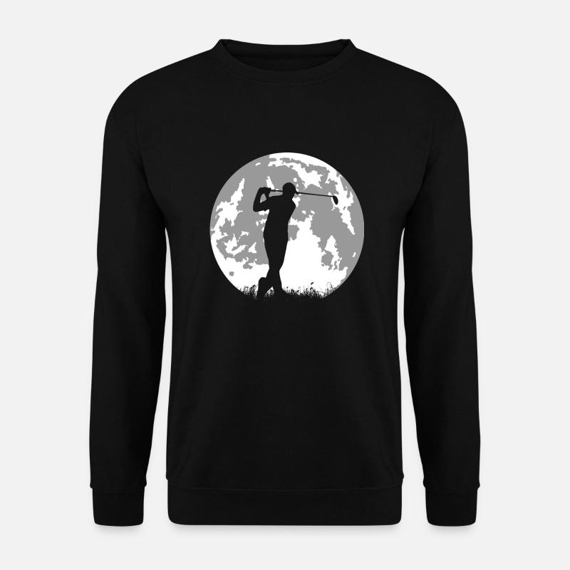 Vollmond und Golfspieler - Golf - Unisex Pullover - Schwarz