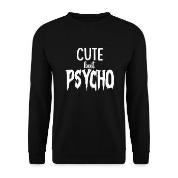 CUTE but PSYCHO - Psycho aber SÜSS - Unisex Pullover - Schwarz - Vorne - Alina (178cm) & Michal (187cm)