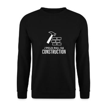 Construction de maisons - Sweat-shirt Unisexe - noir - Devant - Alina (178cm) & Michal (187cm)