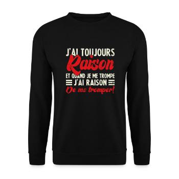 Ich habe immer recht Humor Humor Zitat lustig - Unisex Pullover - Schwarz - Vorne - Alina (178cm) & Michal (187cm)