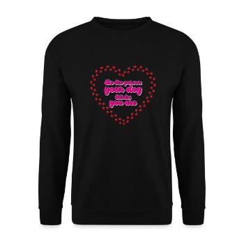 Lustiges Deutscher Schäferhund Motiv mit Spruch - Unisex Pullover - Schwarz - Vorne - Alina (178cm) & Michal (187cm)