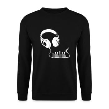 Kopfhörer Trippy Glitch Equalizer - Unisex Pullover - Schwarz - Vorne - Alina (178cm) & Michal (187cm)