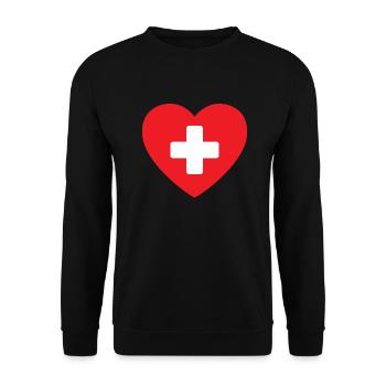 I love Switzerland Schweiz Suisse - Unisex Sweatshirt - black - Front - Alina (178cm) & Michal (187cm)