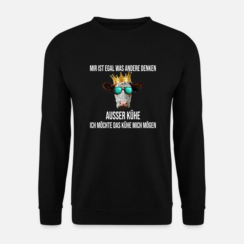 Mir egal was andere Denken - Kühe - Unisex Pullover - Schwarz