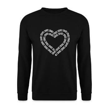Love to Bike Bicycle Chain Heart Color Change - Unisex Sweatshirt - black - Front - Alina (178cm) & Michal (187cm)
