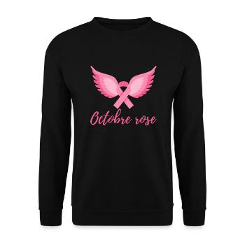 Octobre rose Lutte contre le cancer du sein - Sweat-shirt Unisexe - noir - Devant - Alina (178cm) & Michal (187cm)