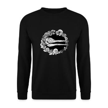 Ichthyosaurus Ammonit Geologie Paläontologie 1 - Unisex Pullover - Schwarz - Vorne - Alina (178cm) & Michal (187cm)