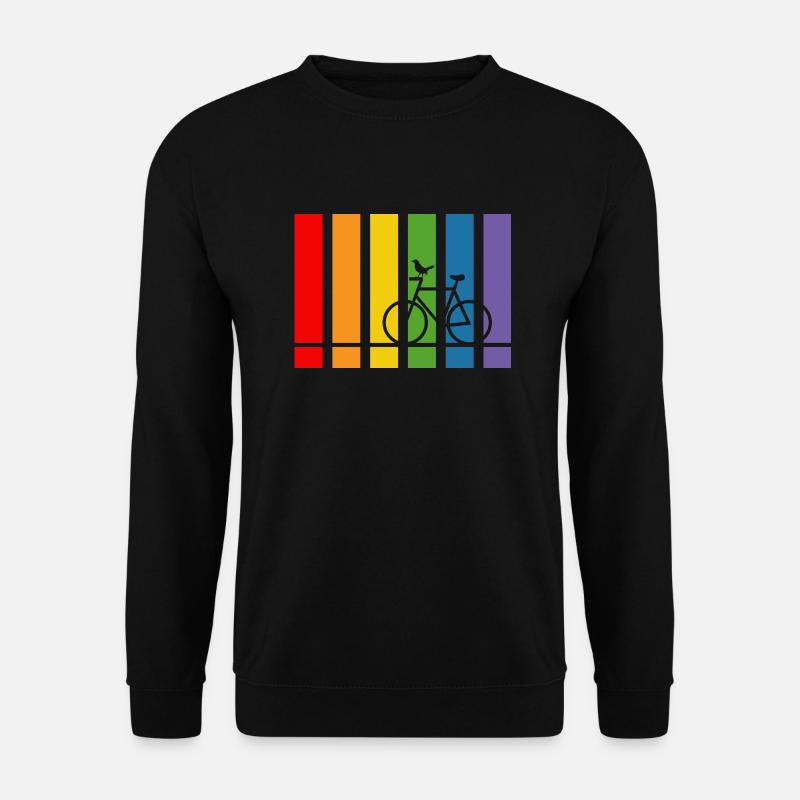 Regenbogen Fahrrad - Unisex Pullover - Schwarz