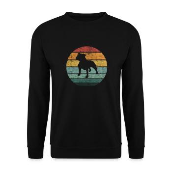 Staffordshire Dog Dog Staffy Retro Animal UK Fun - Unisex Sweatshirt - black - Front - Alina (178cm) & Michal (187cm)