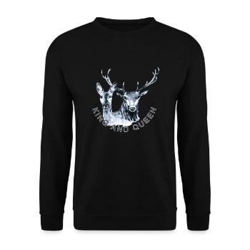 Rehe und Rehe - Unisex Pullover - Schwarz - Vorne - Alina (178cm) & Michal (187cm)