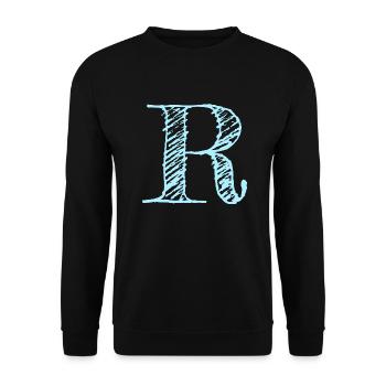 Letter "R" Comic Blue - Unisex Sweatshirt - black - Front - Alina (178cm) & Michal (187cm)
