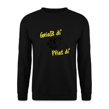 Griaß di pfiat di T-Shirts - Unisex Pullover - Schwarz - Vorne - Alina (178cm) & Michal (187cm)
